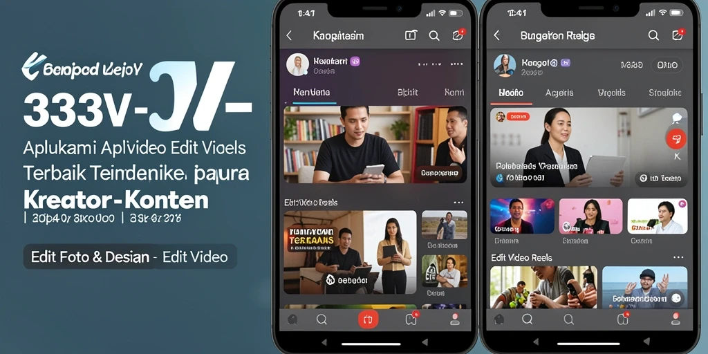 Antarmuka aplikasi 333V dengan fitur Edit Video Reels yang menarik.