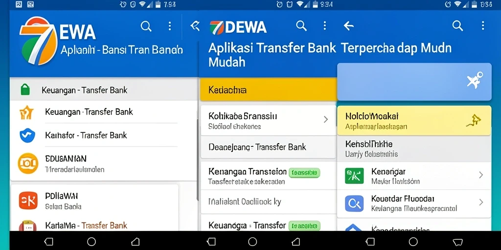 Antarmuka aplikasi 7DEWA untuk proses Transfer Bank yang mudah.