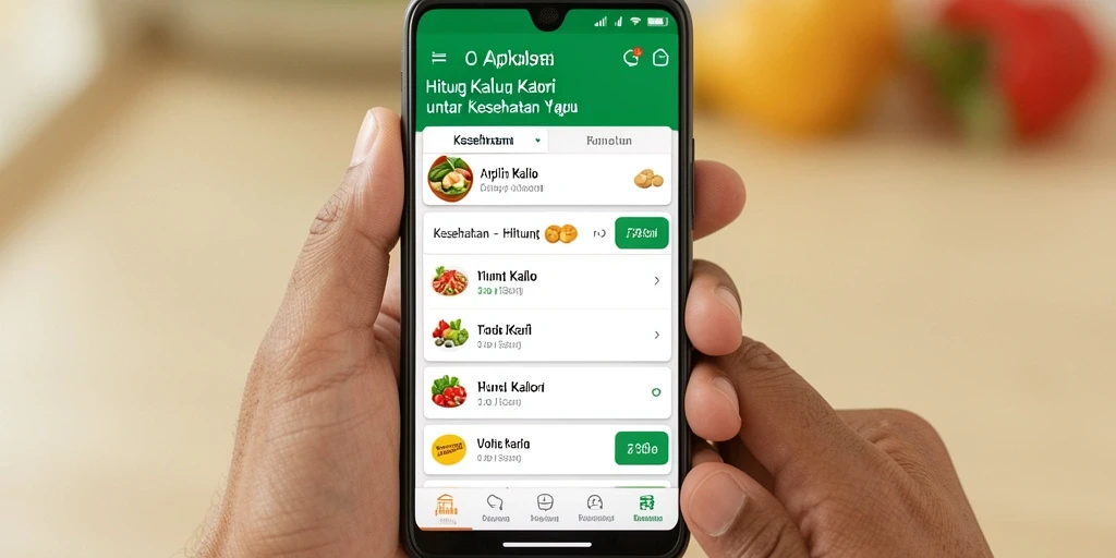 Tampilan antarmuka pengguna C7890 dengan fitur Hitung Kalori yang informatif.