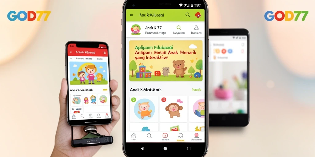 Tampilan antarmuka interaktif aplikasi Edukasi Anak.