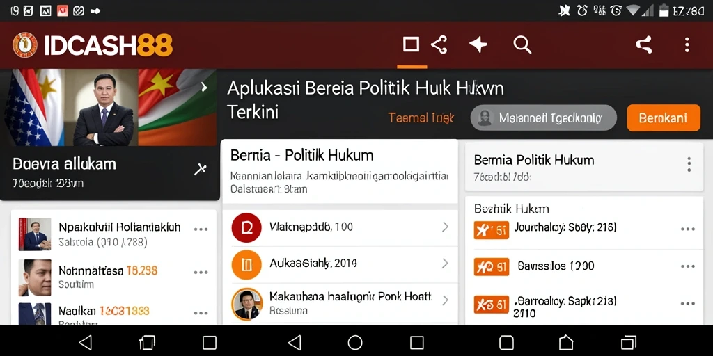Antarmuka <strong>IDCASH88</strong> yang menarik dan informatif untuk berita politik hukum.