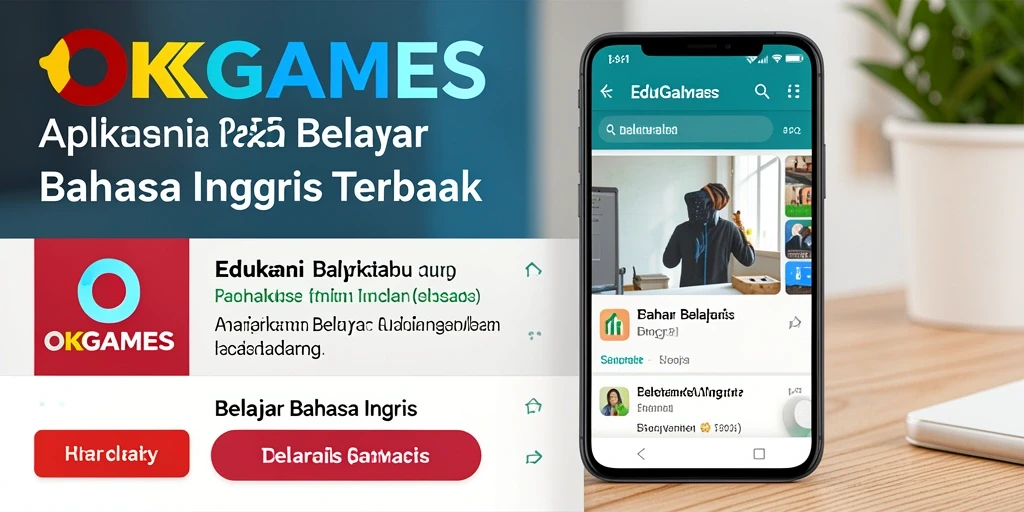 Tampilan antarmuka aplikasi OKGAMES untuk belajar bahasa Inggris.