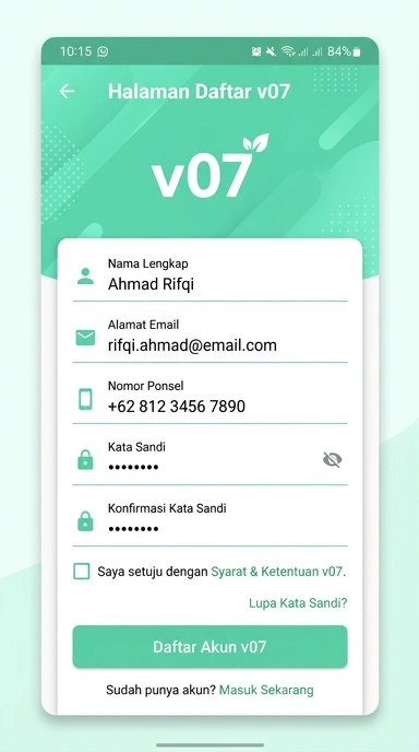 Buat Akun Baru v07 Dengan Mudah dan Cepat